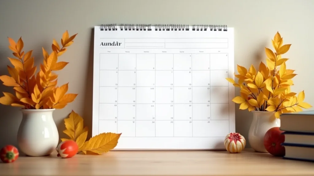 Openliggende wandkalender met aantekeningen