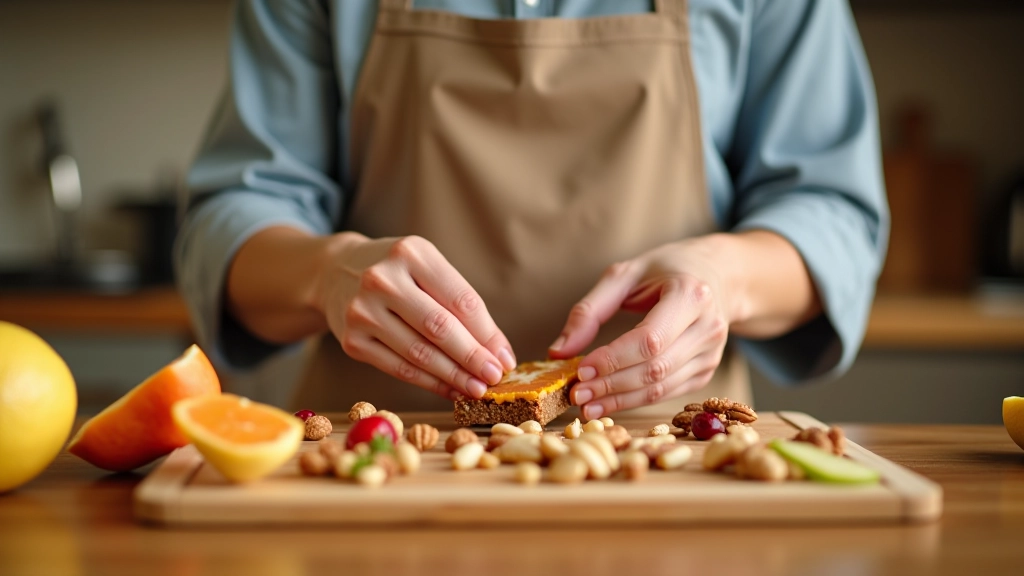 Profissional a preparar lanches nutritivos em cozinha moderna